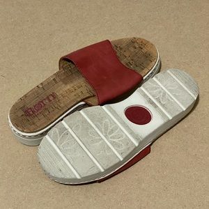 BORN red wedge sandal